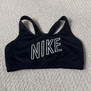 Nike Black Sports Bra with White NIKE Outline